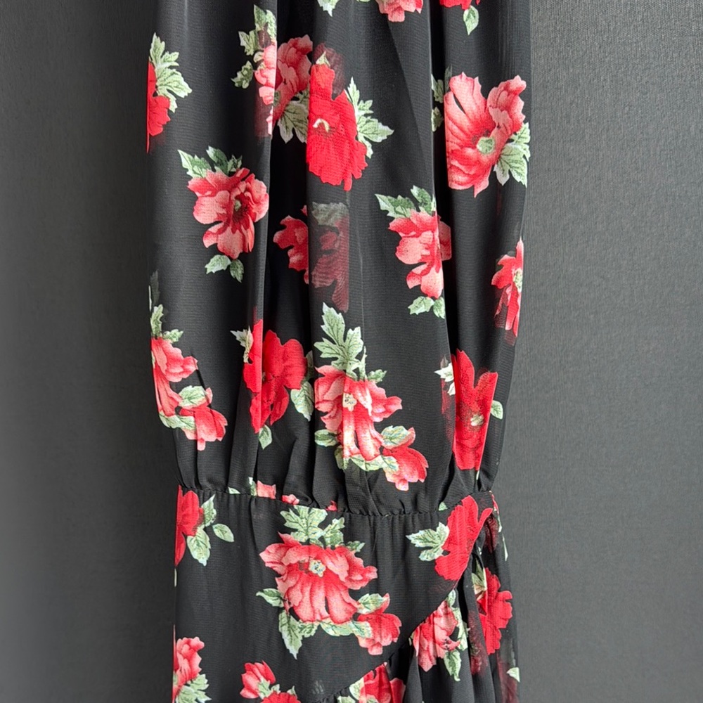 Lulu's Floral Print Chiffon Halter Maxi Dress, Backless - M - Picture 12 of 12